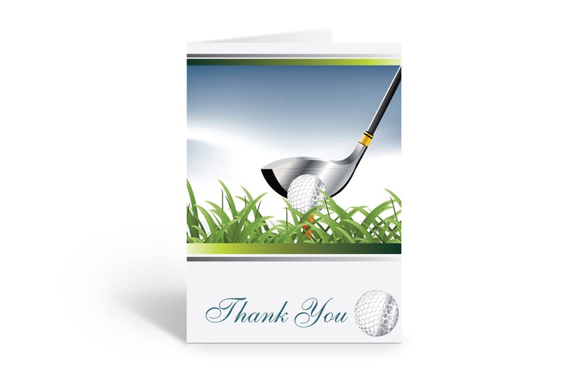 Stonehouse Collection | Golfing Theme Thank You Note Card | 10 Boxed Cards & Envelopes | Golf Note Cards (Standard) - Image 1